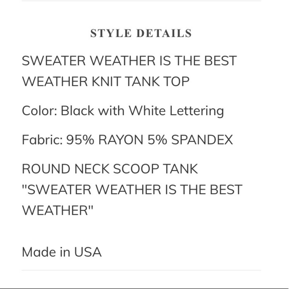 Sweater Weather Tank Top - Picture 3 of 3